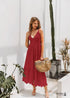 Dusty Blue Boho Midi Dress